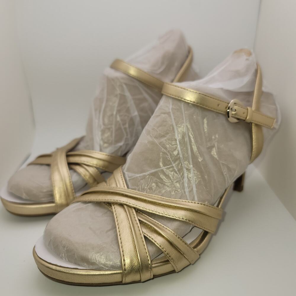 Metallic Soft Gold Lifestride Maebree Pump Heeled Sandals 8W